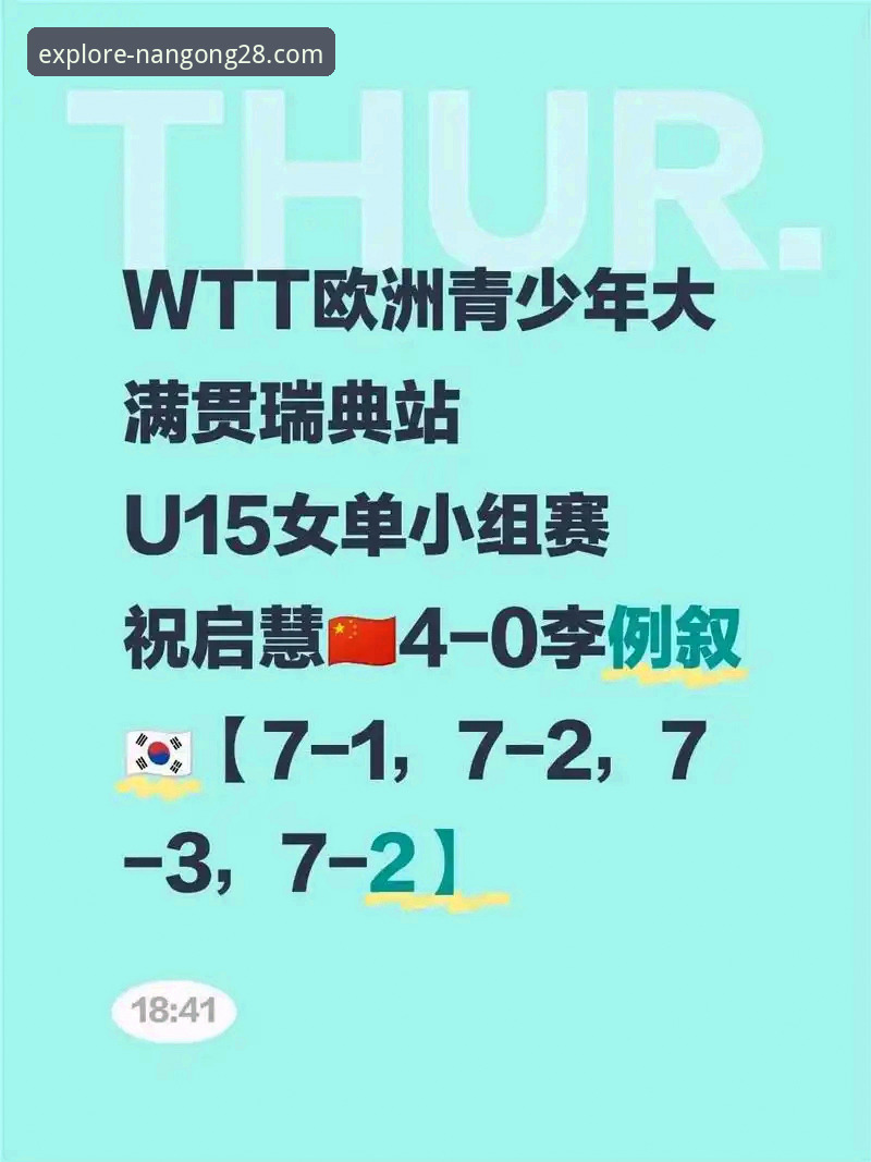 2026年WTT卢森堡站U15女单决赛最新动态：国乒小将孙笑薇3-2逆转夺冠，天才之路再添辉煌